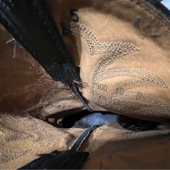 TONY LAMA Black Embroidered Cow Boy Cowboy Boots 10D 10 main image 15